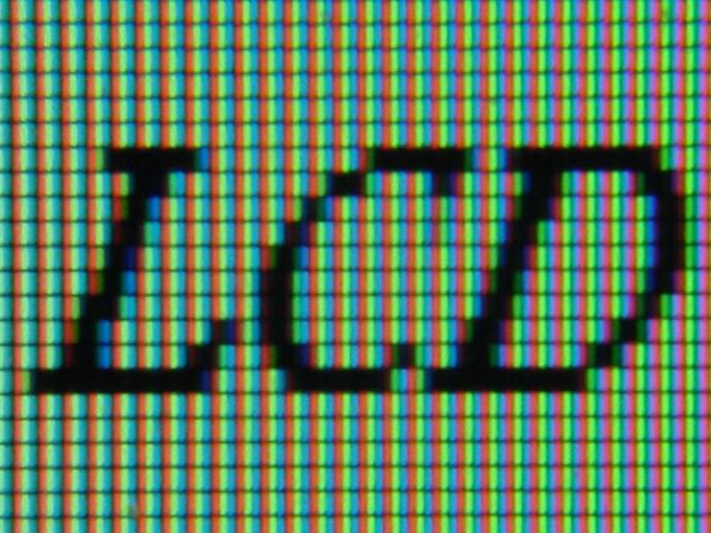 Pixels on an LCD monitor