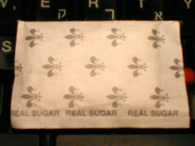 A sugar packet