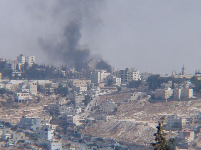 Black smoke over East Jerusalem