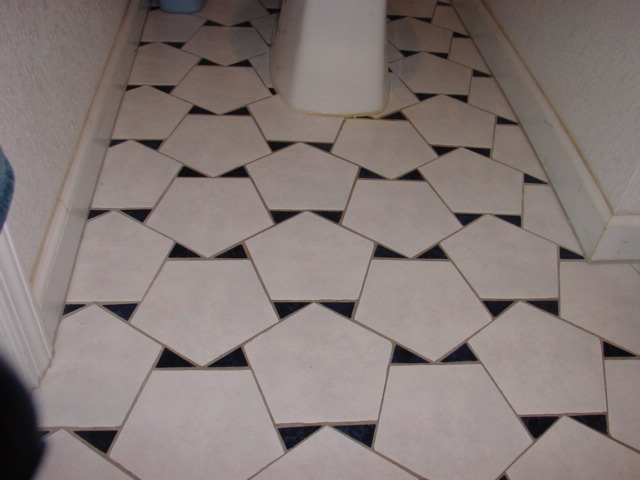 Pentagonal bathroom tiles