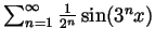 $ \sum_{n=1}^\infty\frac{1}{2^n}\sin(3^nx)$