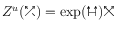 $Z^u(\overcrossing)=\exp(\horizontalchord)\virtualcrossing$