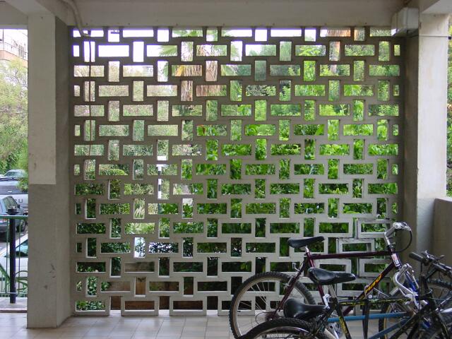 A brick partition in Tel Aviv