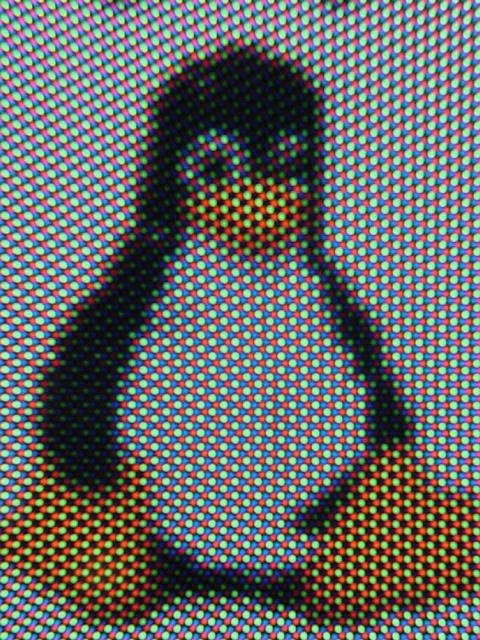 Pixels on a CRT monitor