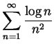 $ \displaystyle \sum_{n=1}^\infty \frac{\log n}{n^2}$