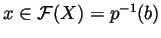$ x\in{\mathcal F}(X)=p^{-1}(b)$