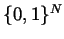 $ \{0,1\}^{\mathbb{N}}$