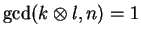 $ \gcd(k\otimes l,n) = 1$
