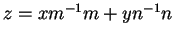 $ z = xm^{-1}m + yn^{-1}n$