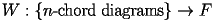 $ W:\{\text{$n$-chord diagrams}\}\to F $ 