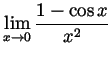 $ \displaystyle\lim_{x\to 0}\frac{1-\cos x}{x^2}$