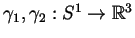 $ \gamma_1,\gamma_2:S^1\to{\mathbb{R}}^3$