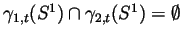 $ \gamma_{1,t}(S^1)\cap\gamma_{2,t}(S^1)=\emptyset$