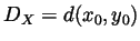 $ D_X=d(x_0,y_0)$
